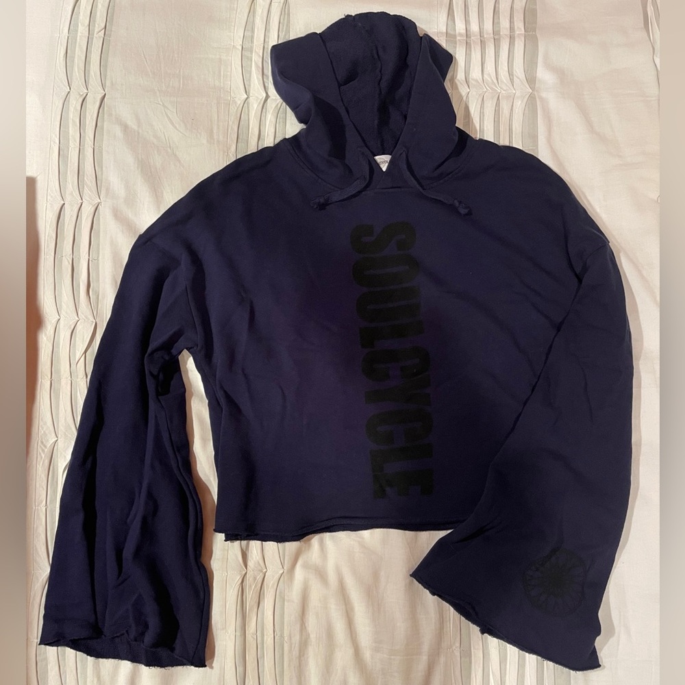 Soulcycle Slightly Cropped Navy Hoodie